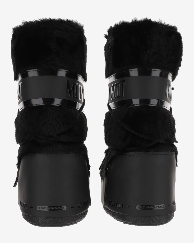 Moon Boot Women's Boots Icon Faux Fur Black Modacrylic Black