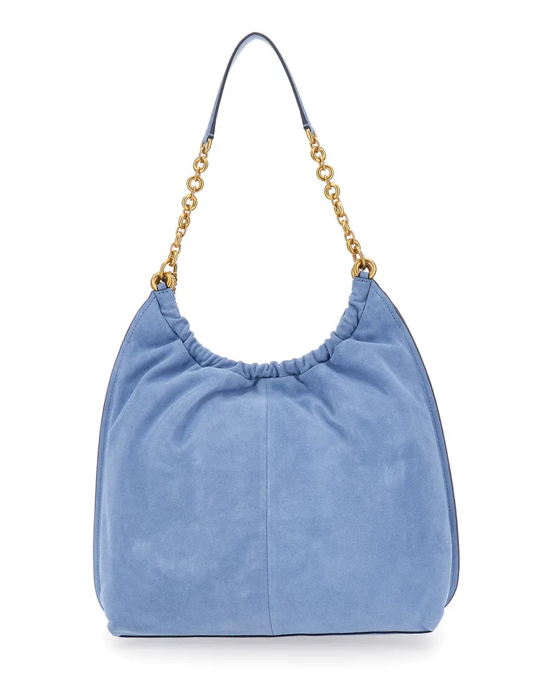 Michael Kors Women's Shoulder Bag Lg Cinch Conv Shldr Light Blue Leather Calf Blue