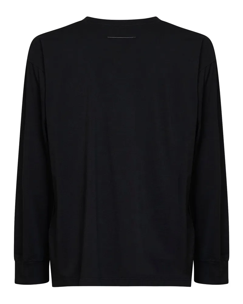 Maison Margiela Men's T-Shirt Numeric Black Cotton Knitwear Sweater Black