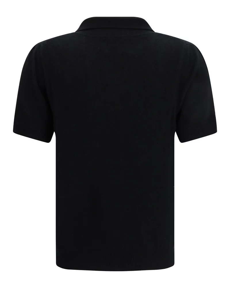 ALLUDE Women's Cashmere Polo 90 Kashmir-Capra Hircus Shirts Kashmir/capra T-shirts And Polos Black