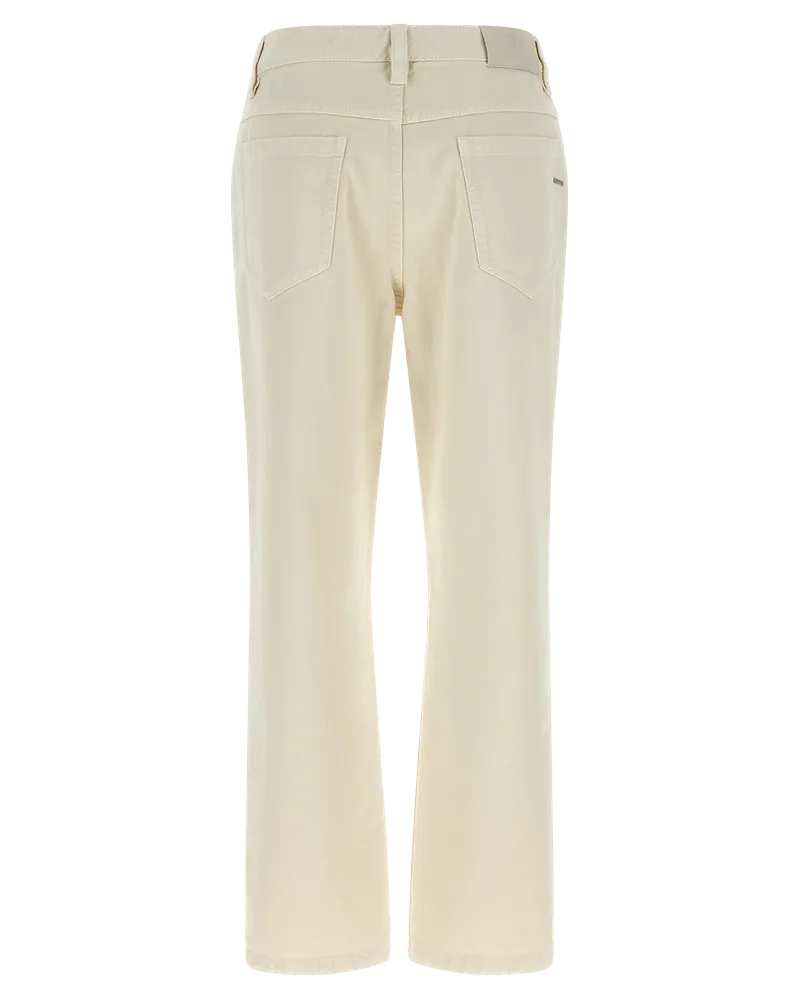 Brunello Cucinelli Cotton Straight-Leg Jeans — Beige Beige