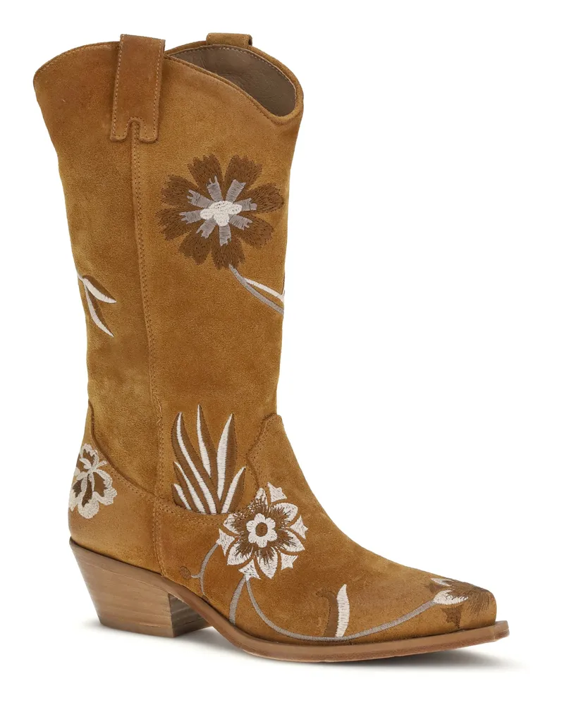 P.A.R.O.S.H. Women's Texan Boots Cammello Calf Leather Bos Taurus Brown