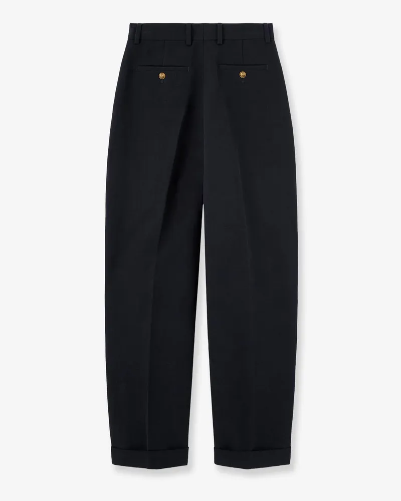 Loro Piana Women's Trousers Cale Blue Linen-Cotton Blue
