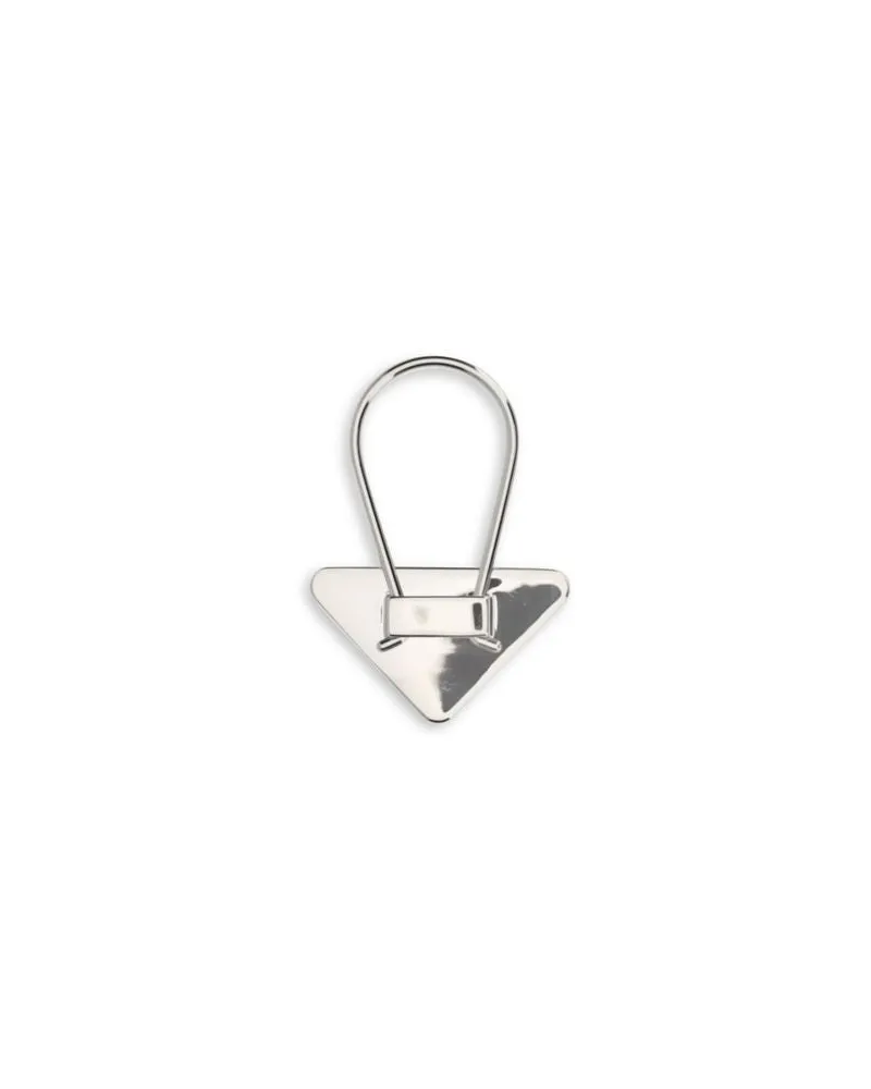 Prada Men's Black Stainless Steel Keychain Accessory Black