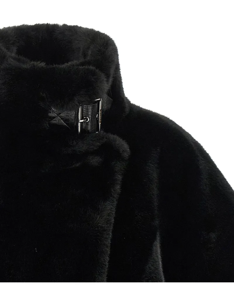 Pinko Fur Cape — Black Black