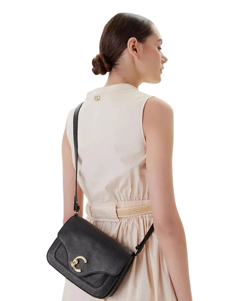 Coccinelle Women's Shoulder Bag Black Grained Leather - Crossbody-Bags Black