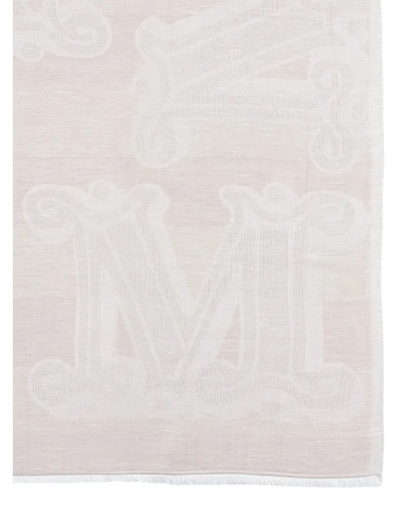 Max Mara Linen-Modal Blend Stole — White White