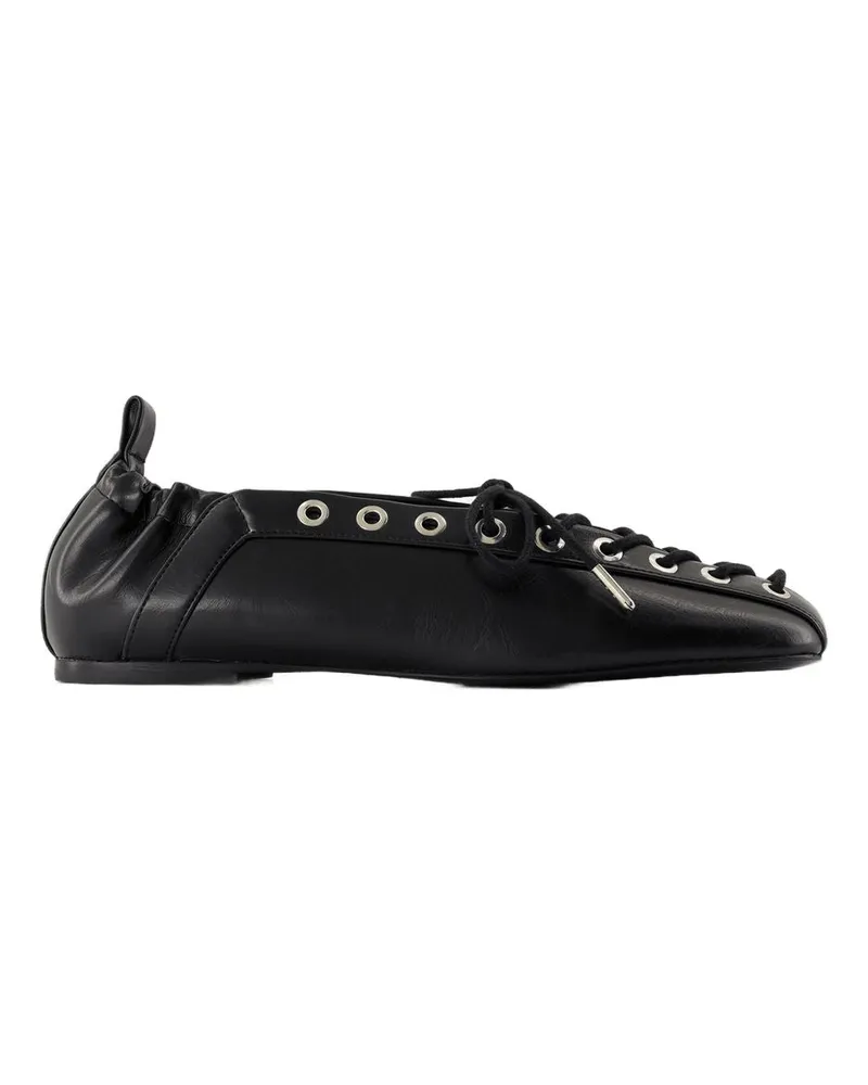 Ganni Women's Ballerinas Eyelets -  Synthetic Black Shoes Flat-Shoes Black