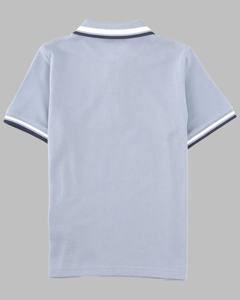 Moncler Modacrylic Blend Polo Shirt — Blue Blue