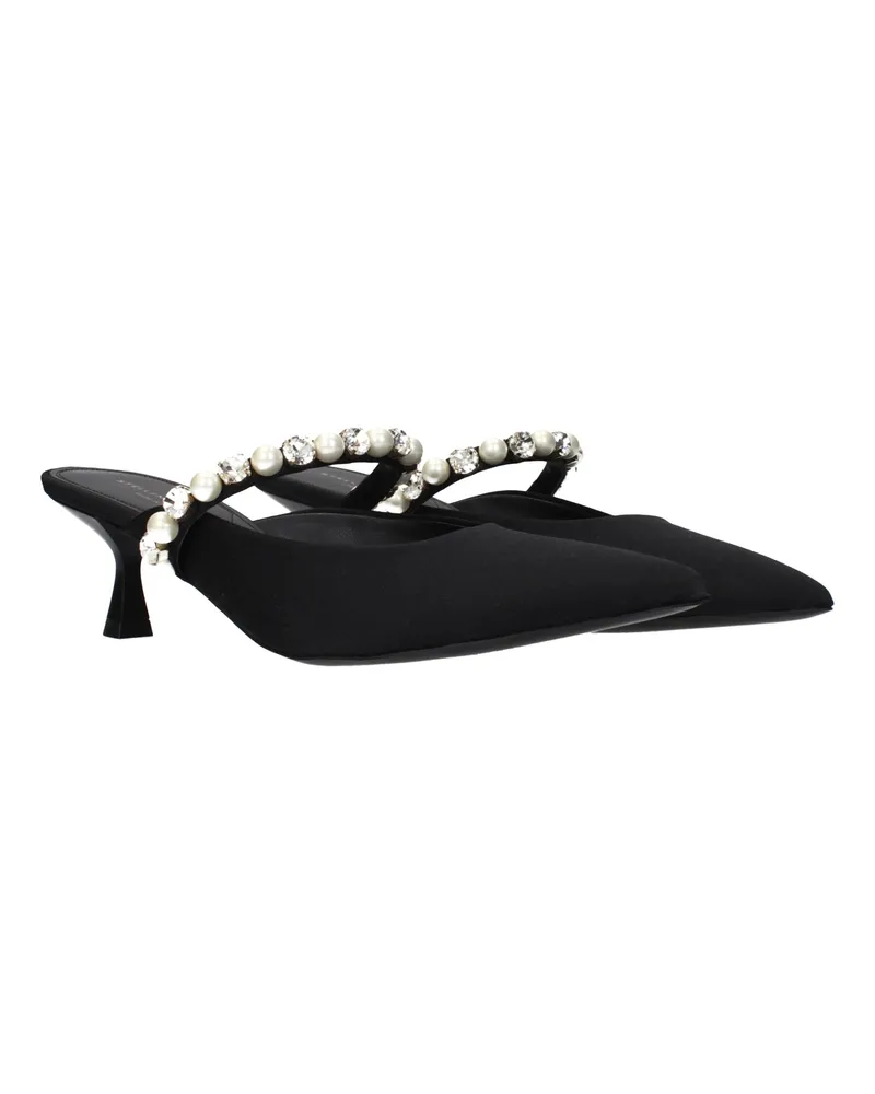 Stella McCartney Embellished Satin Stiletto Heel Sandal — Black Black