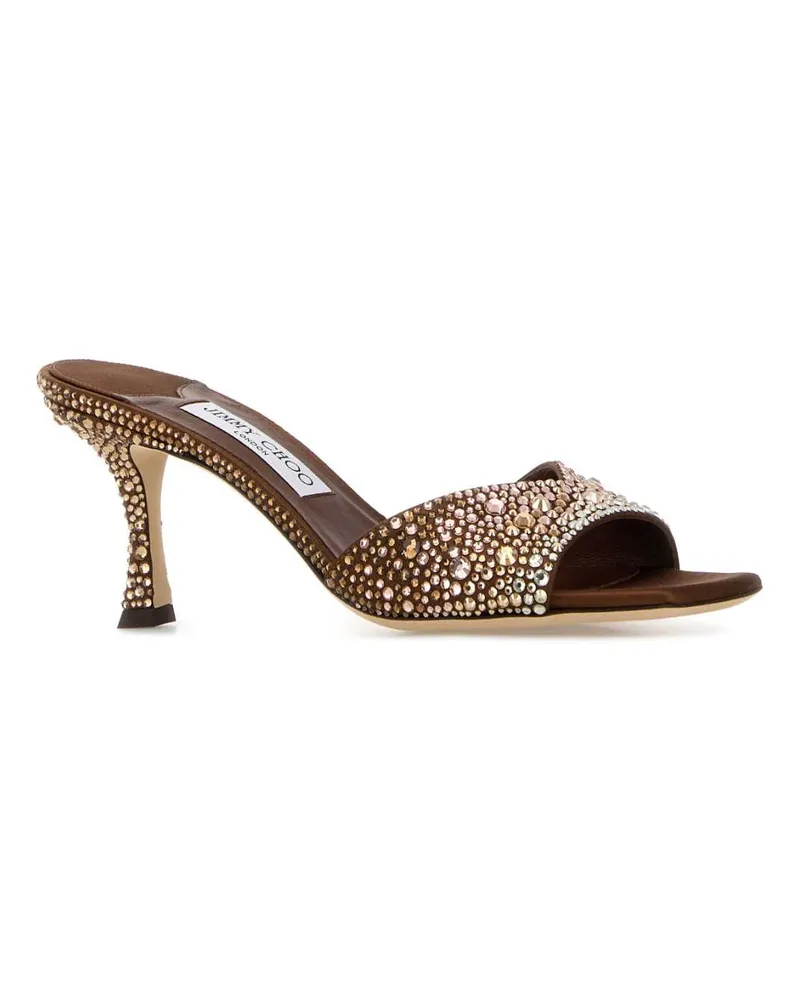 Jimmy Choo Women's Embellished Satin Skye Mules Bronzehoneymix Sandali Bronze