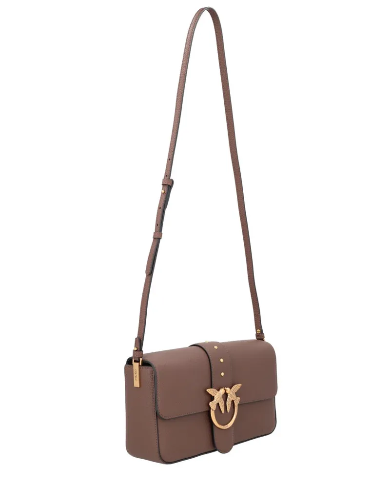 Pinko Women's Love Medium Bag Brown Leather Shoulder Brown