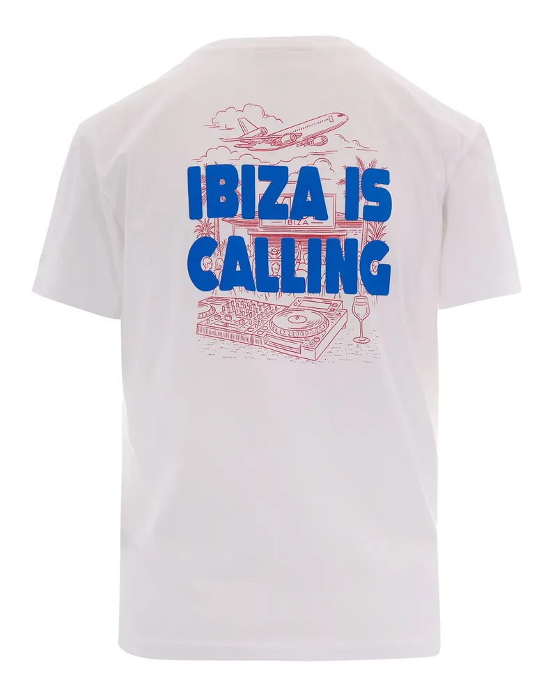 MC2 Saint Barth Women T-Shirt Emilie Ibiza Is Calling White Cotton T-Shirts & Jerseys White