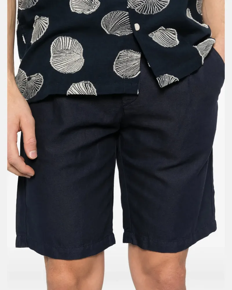 Eleventy Men's Drawstring Pleated Shorts Ss26 M Navy