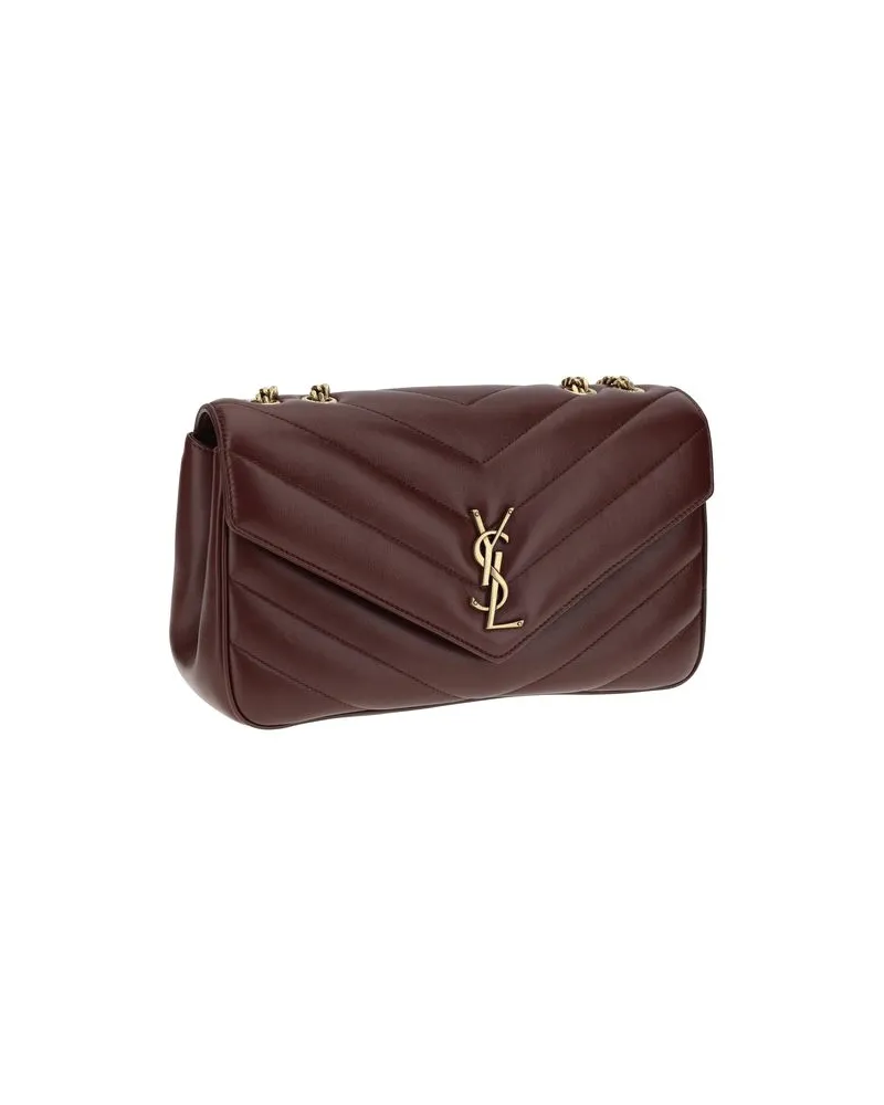 Saint Laurent Women's Bordeaux Lamb Ovis Aries Shoulder Bag Burgundy