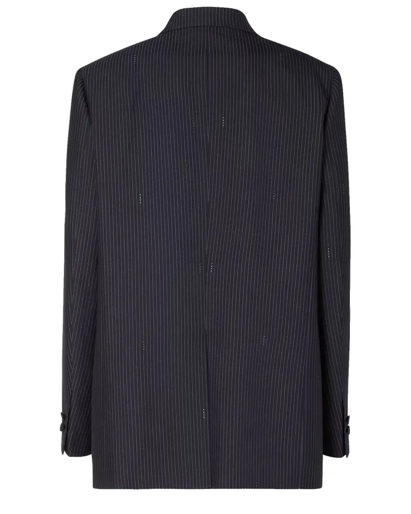 Fendi Wool Pinstriped Blazer — Navy Navy