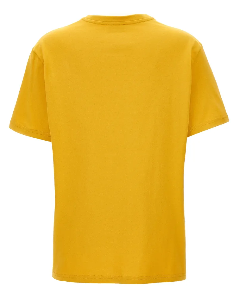 Etro Logo-Embroidered Cotton T-shirt — Yellow Yellow