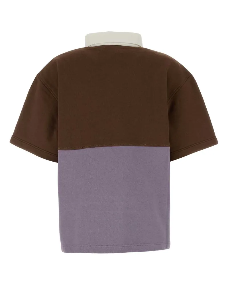 Prada Colorblock Cotton Polo Shirt — Brown Brown