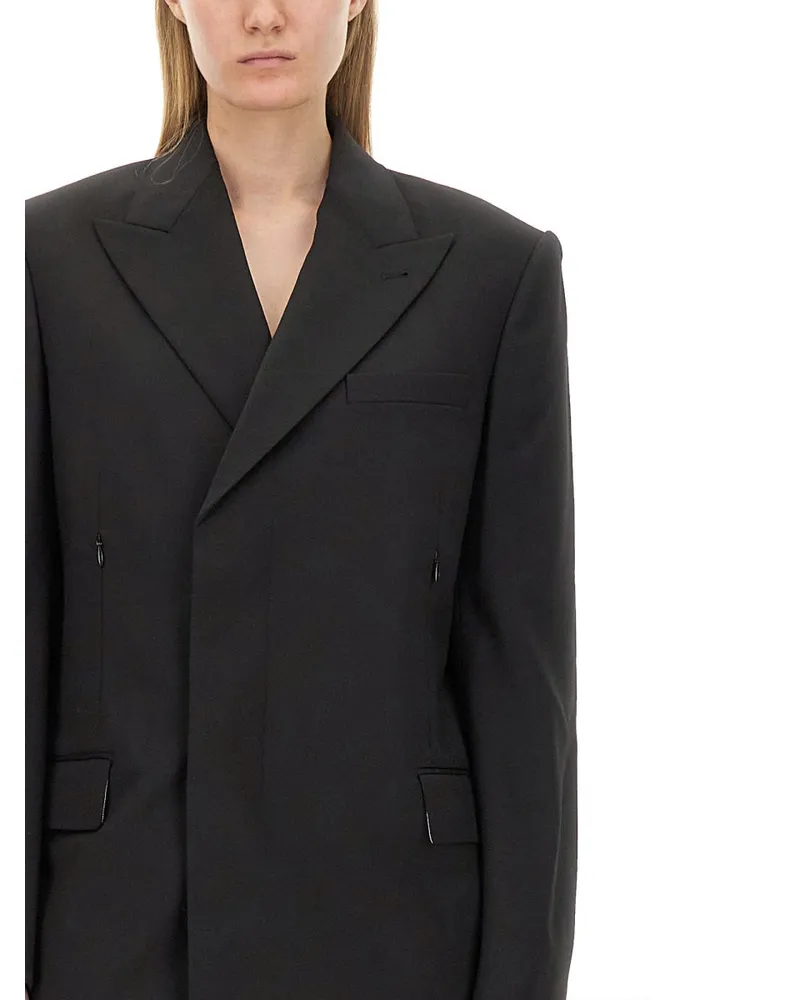 Helmut Lang Virgin Wool Oversize Fit Jacket — Black Black