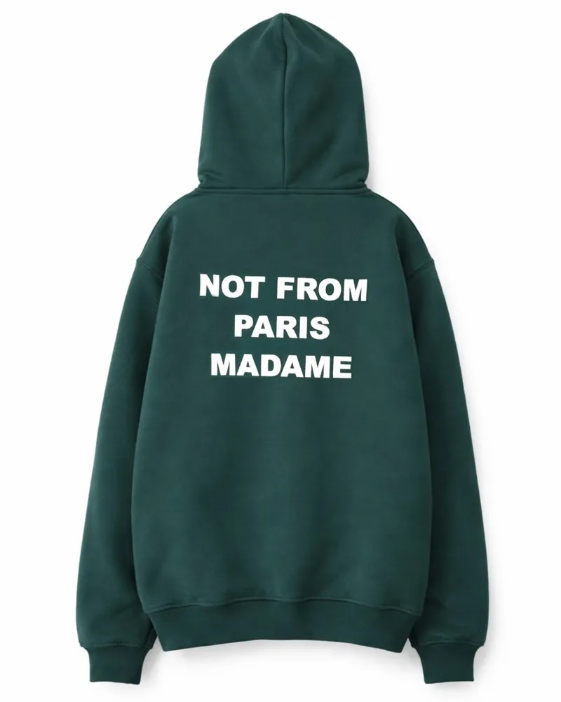 Drôle de Monsieur Slogan Cotton Sweatshirt — Green Green