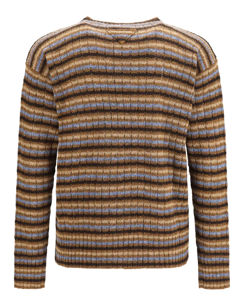 Prada Men's Wool Crewneck Sweater Ruggine Fleece Ovis Aries 