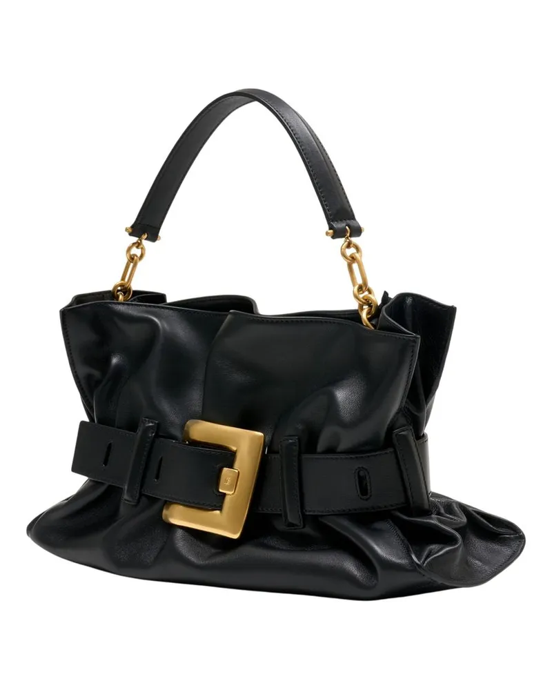 Balmain Women's Anthem Medium Shoulder Bag -  Leather Black Calfskin Shoulder-Hobo-Bags Black