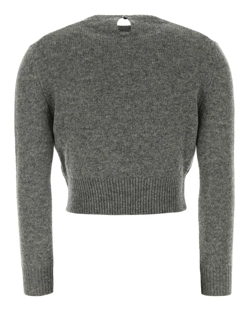 Jil Sander Women's Grey Wool Blend Sweater Shadow Exterior: Virgin Nylon Maglieria Gray