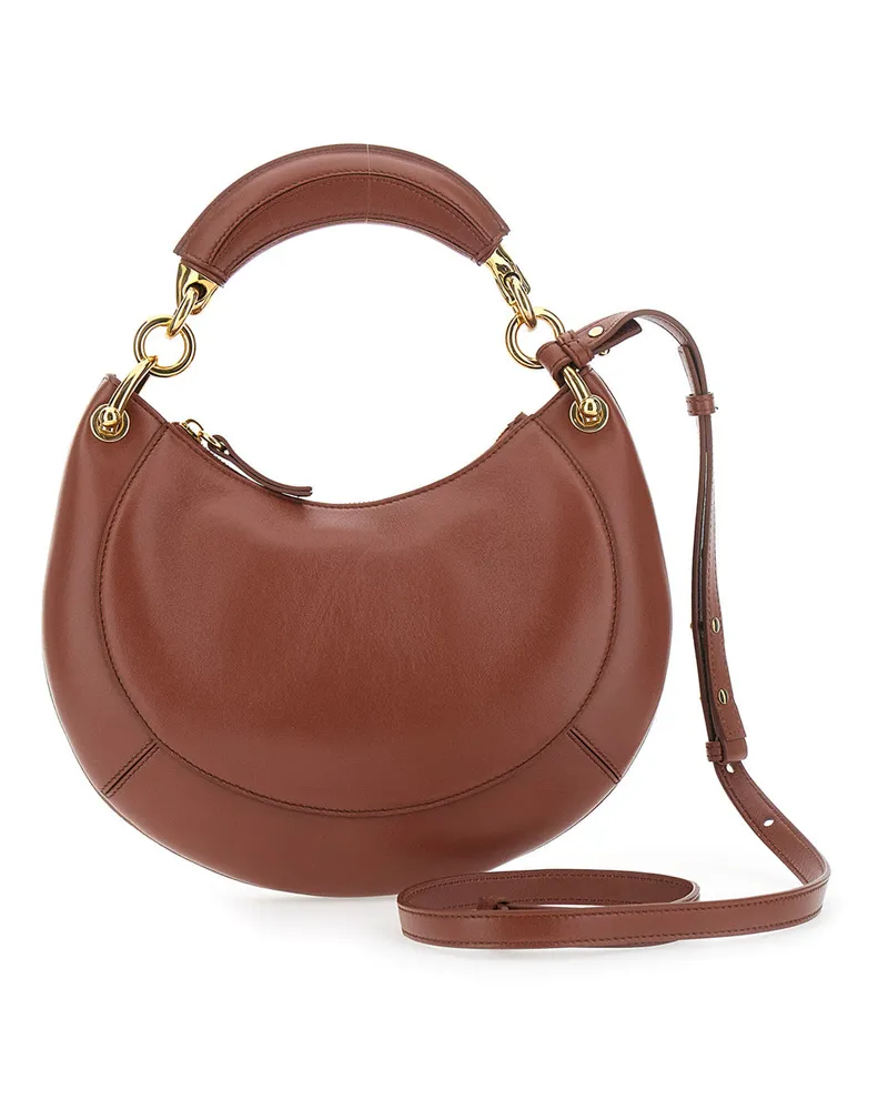 Chloé Women's Handbag Banana Brown Leather Lambskin Handbags Hand Bags Brown
