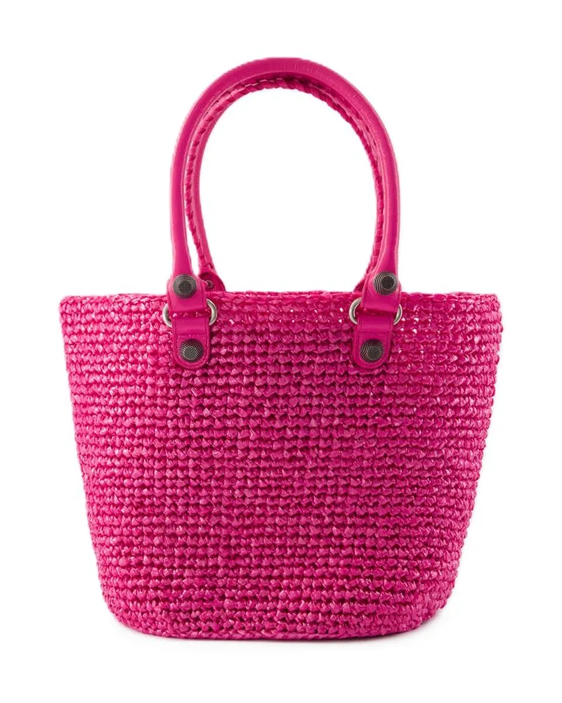 Balenciaga Women's Le Cagole Panier M Shoulder Bag Pink Nylon Pink