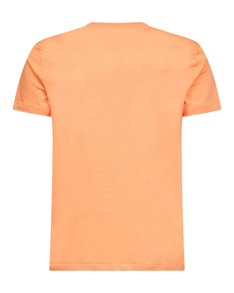 Ralph Lauren Men's Pompano Orange Jersey Crewneck T-Shirt Cotton T-Shirts And Polos 