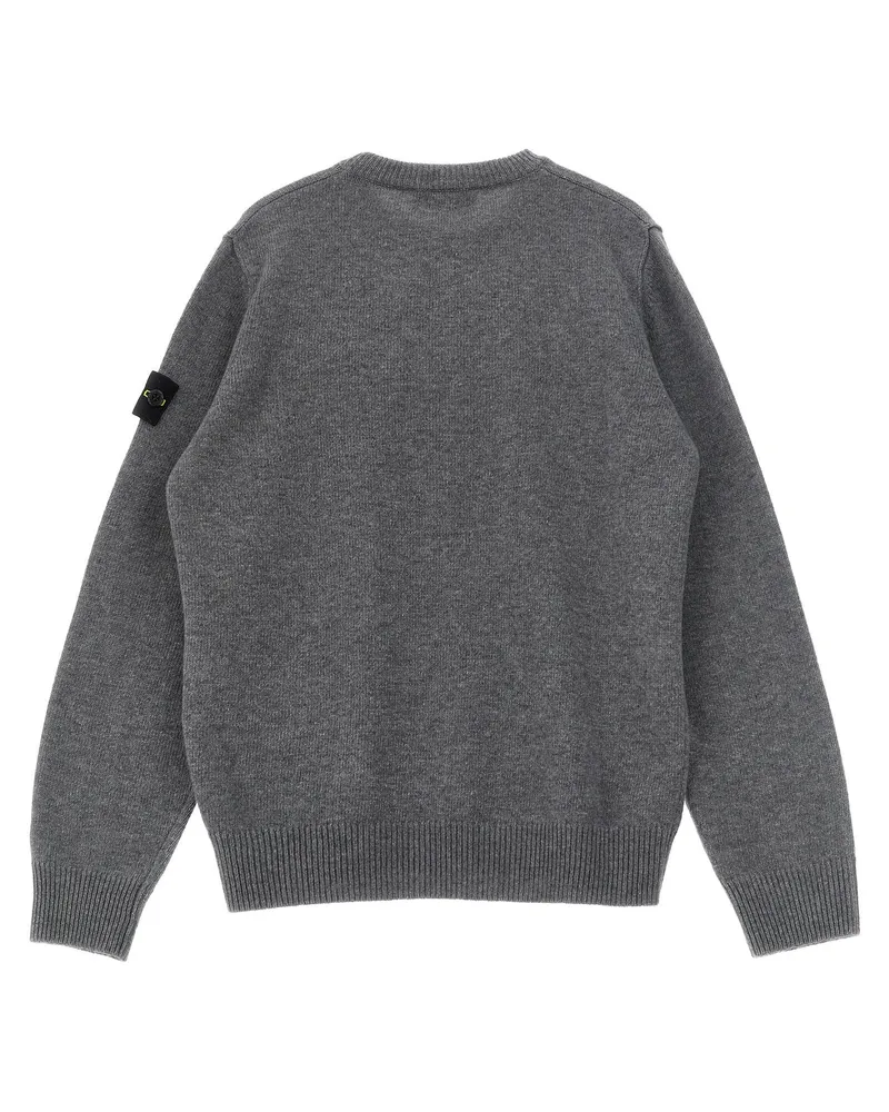 Stone Island Wool Blend with Badge Logo Sweater — grey Gray