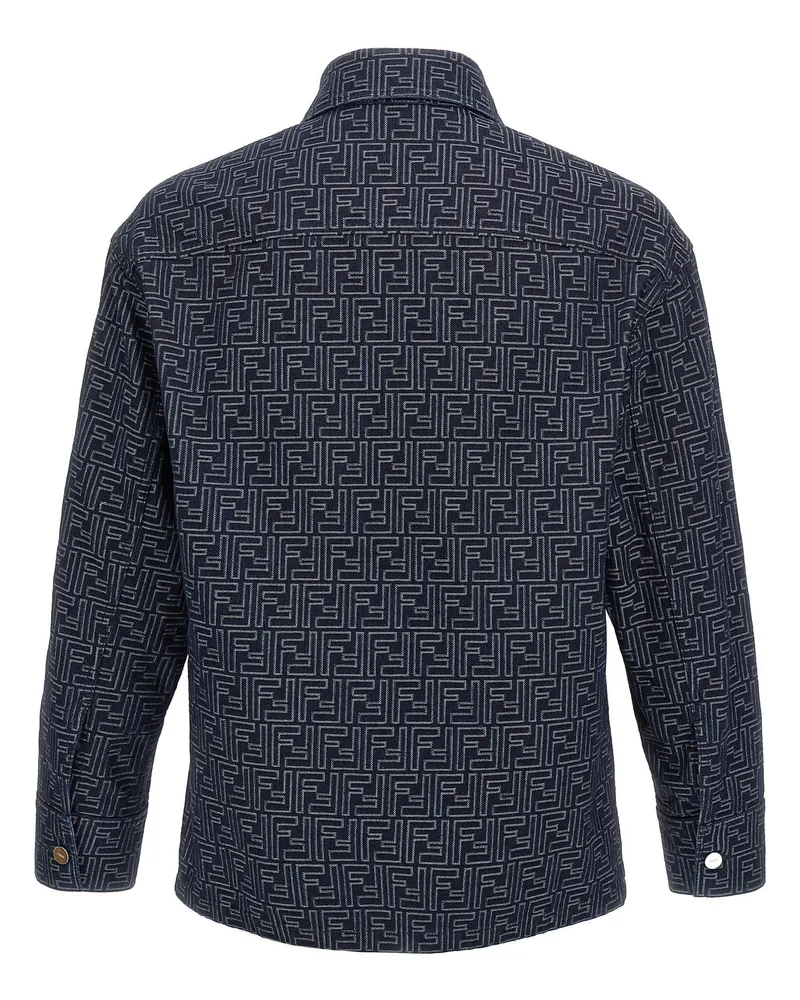 Fendi Men's Blue Cotton Denim Jacket Clothing Navy