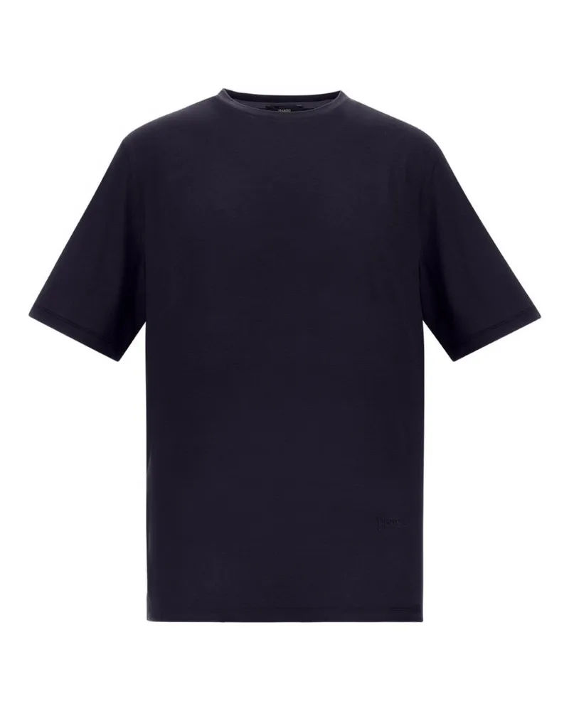 Herno Wool Crewneck T-Shirt — Navy Navy