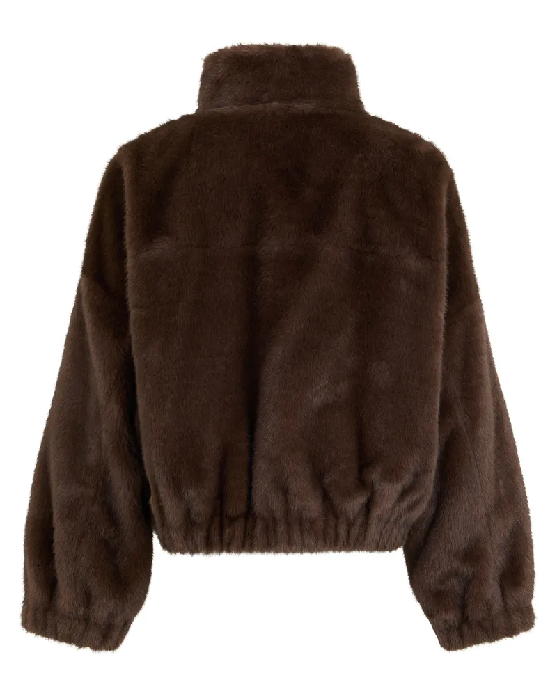Max Mara Women's Faux Fur Jacket Mink Polyester & Shearling Coats Brown