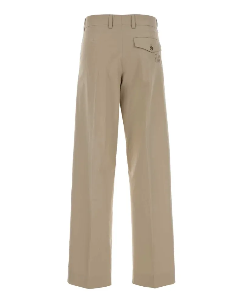 Miu Miu Women's Sand Panama Pant Calce Exterior: Cotone Polyester Pantaloni Beige