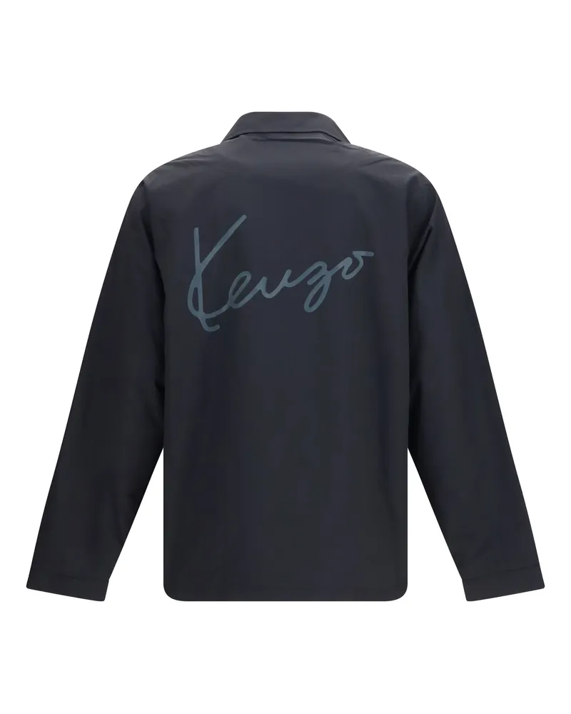 Kenzo Men's Jacket Lightweight Cotton And Nylon Black Black