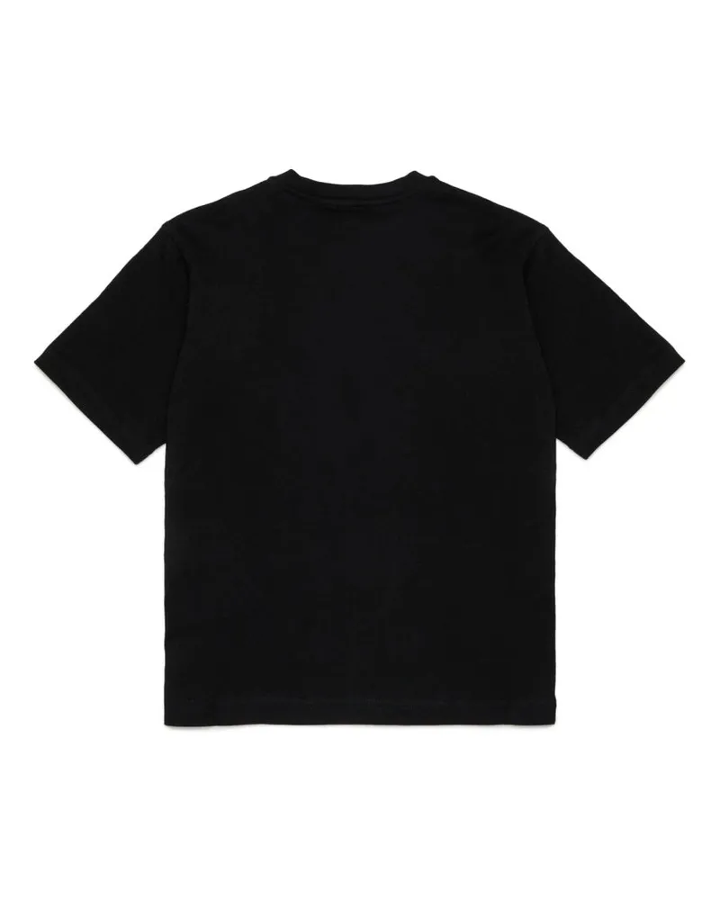 Diesel Logo-Print Cotton T-Shirt — Black Black