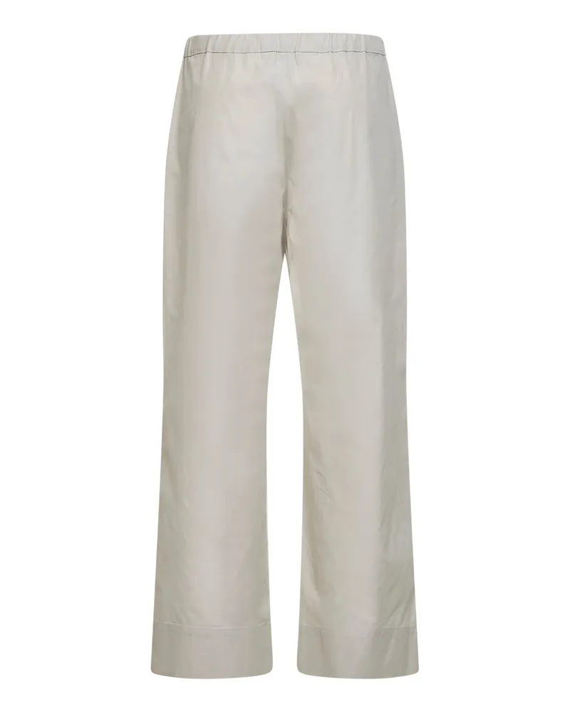 Max Mara Women's Straight-Leg Trousers Smmargento White Poplin Cotton White
