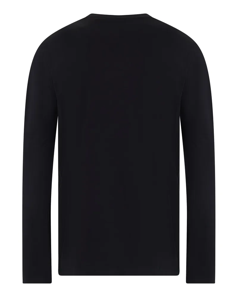 HUGO BOSS Men's Long-Sleeve T-Shirt Black Cotton T-Shirts And Polos Black