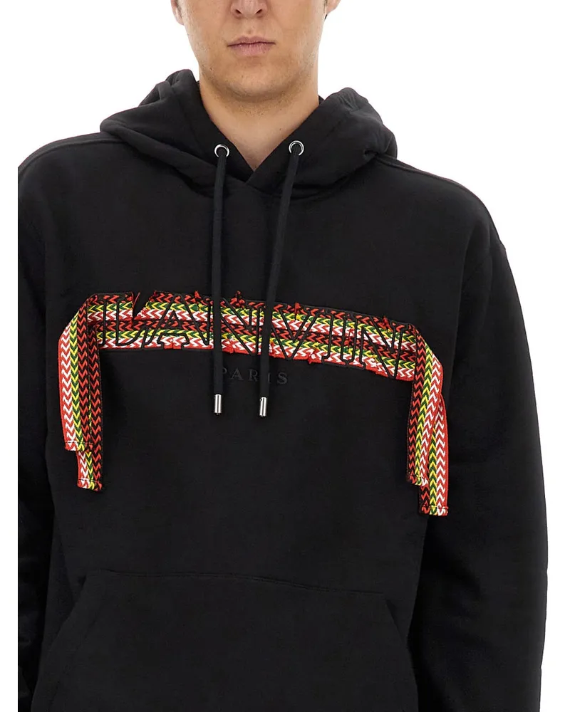 Lanvin Logo-Print Cotton Sweatshirt — Black Black