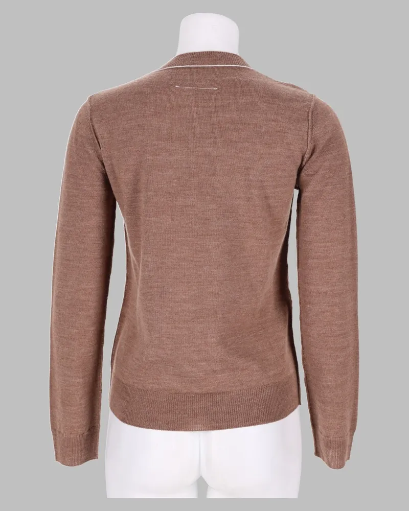 Maison Margiela Logo-Patch Virgin Wool Blend Sweater — Pink Pink