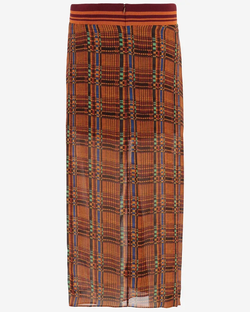 Dries van Noten Women's Skirt With Side Drape Viscose Multicolour Orange
