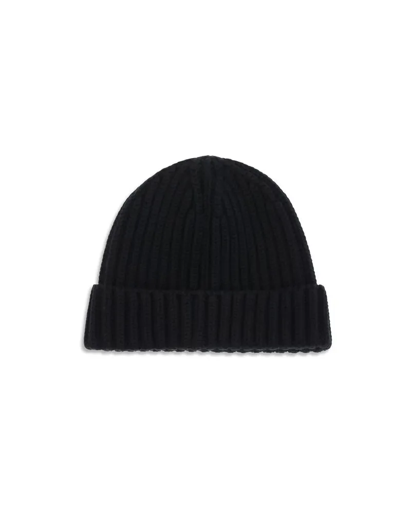Prada Men's Black Wool Oves Aries Beanie Accessory Black