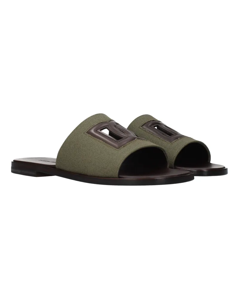 Dolce & Gabbana Fabric Slippers — Green Green
