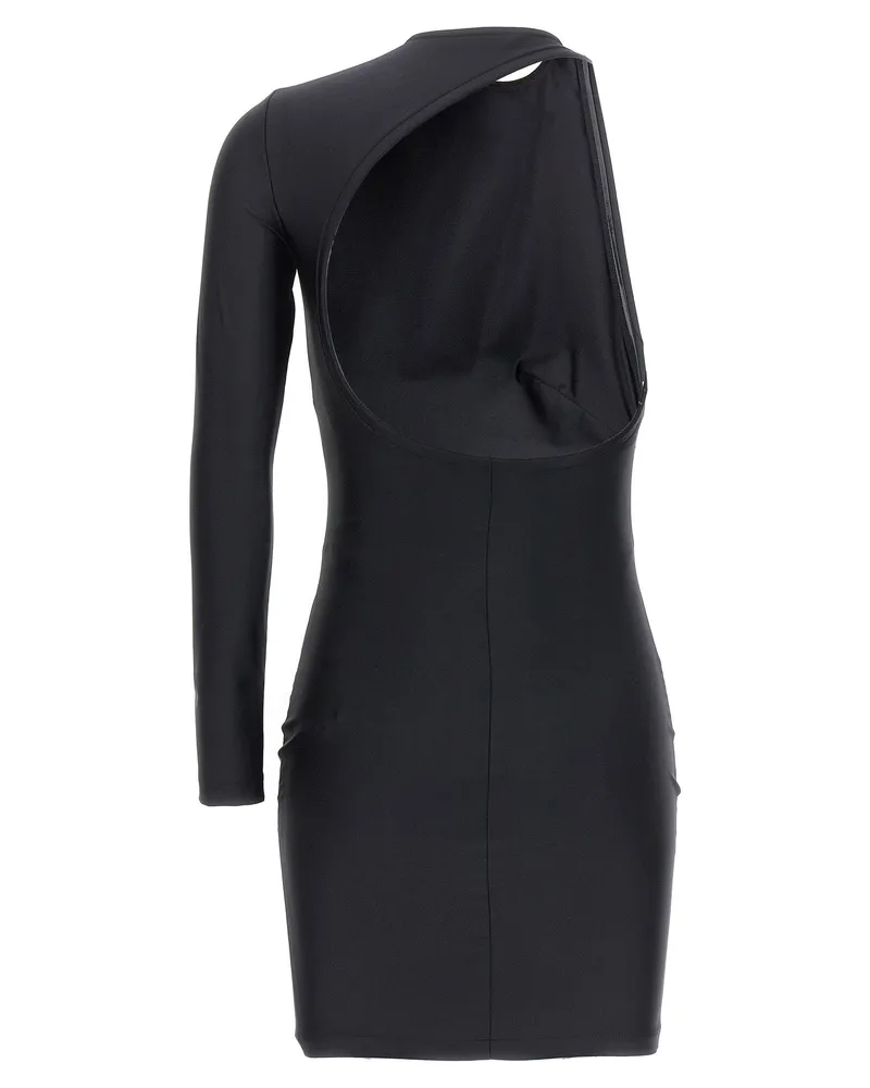 Balenciaga One-Shoulder Cut-Out Dress — Black Black