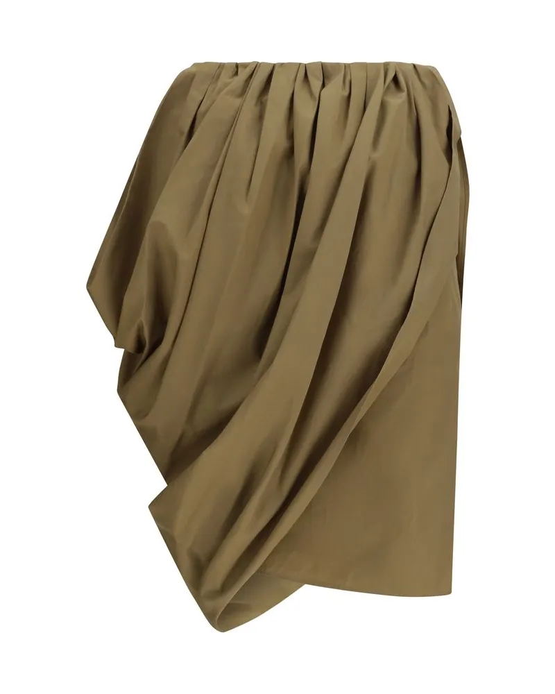 Chloé Women's Bicolor Cotton Midi Skirt Beige