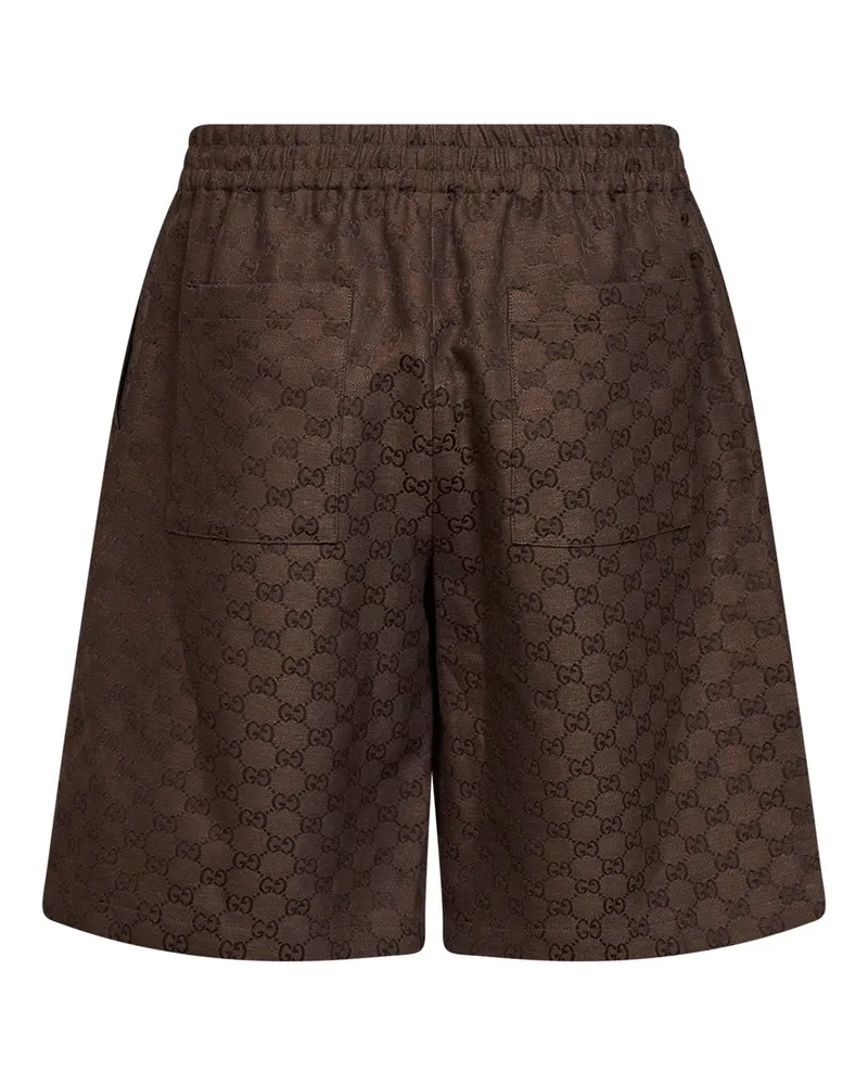 Gucci Men's Shorts Gg Canvas Brown Viscose Brown