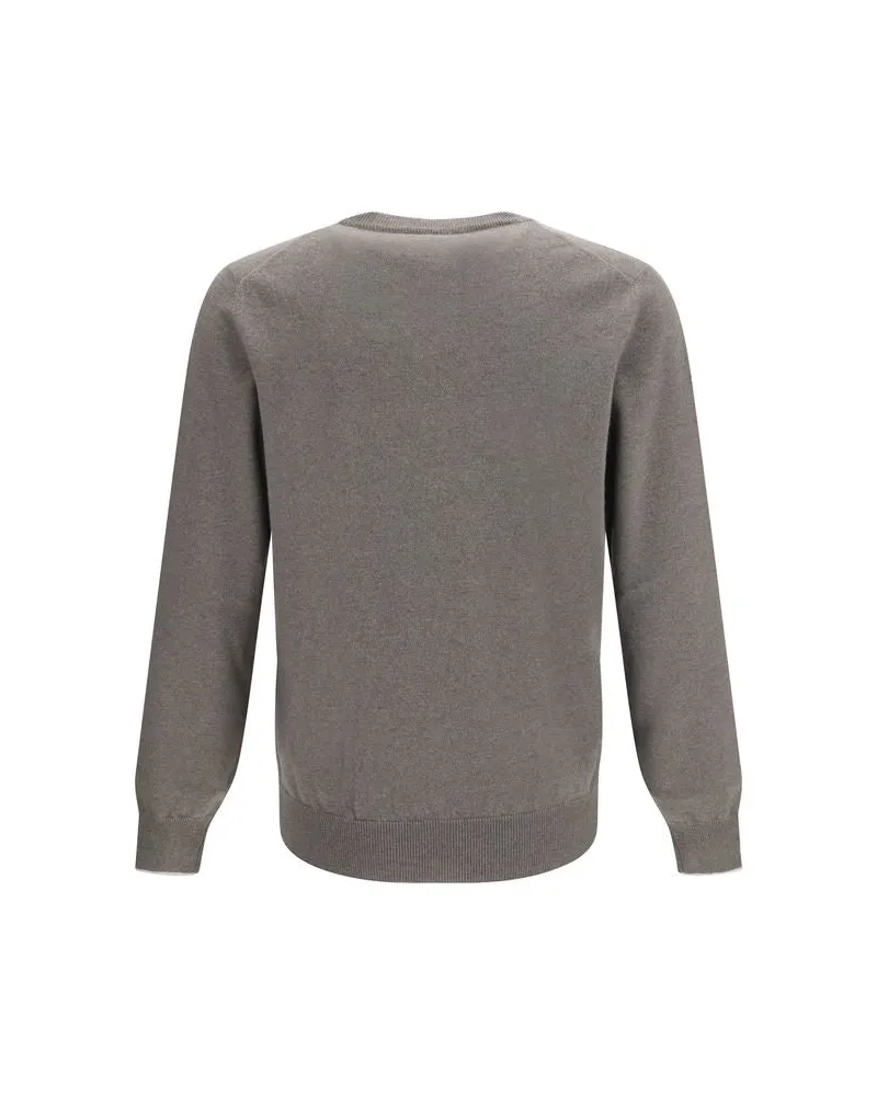 Brunello Cucinelli Cashmere Crew Neck Sweater — Gray Gray