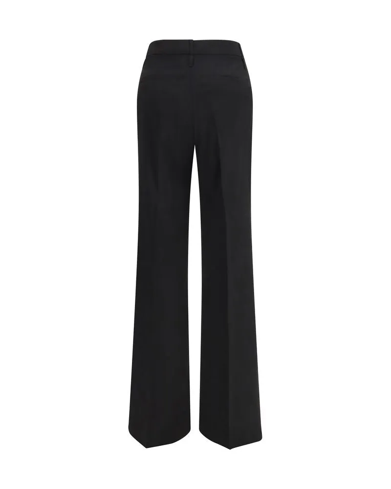 Max Mara Women's Black Wool Flared Pants Black