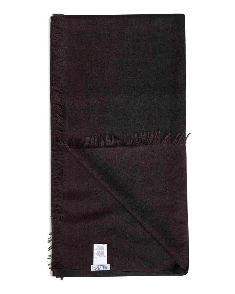 Brunello Cucinelli Women's Scarf Cashmere And Silk — Coffee Brown Scarfs Brown